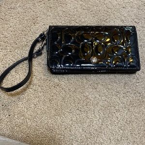 Black coach wallet/wristlet